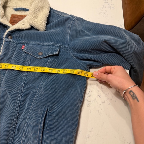 Men's Blue corduroy Jacket with Sherpa Lining - Picture 4 of 10